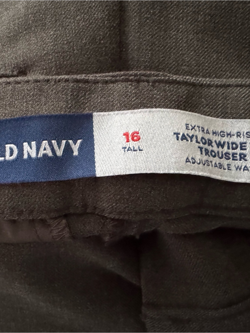 Old Navy Grey extra high rise Taylor Wide leg Trouser adjustable waist
